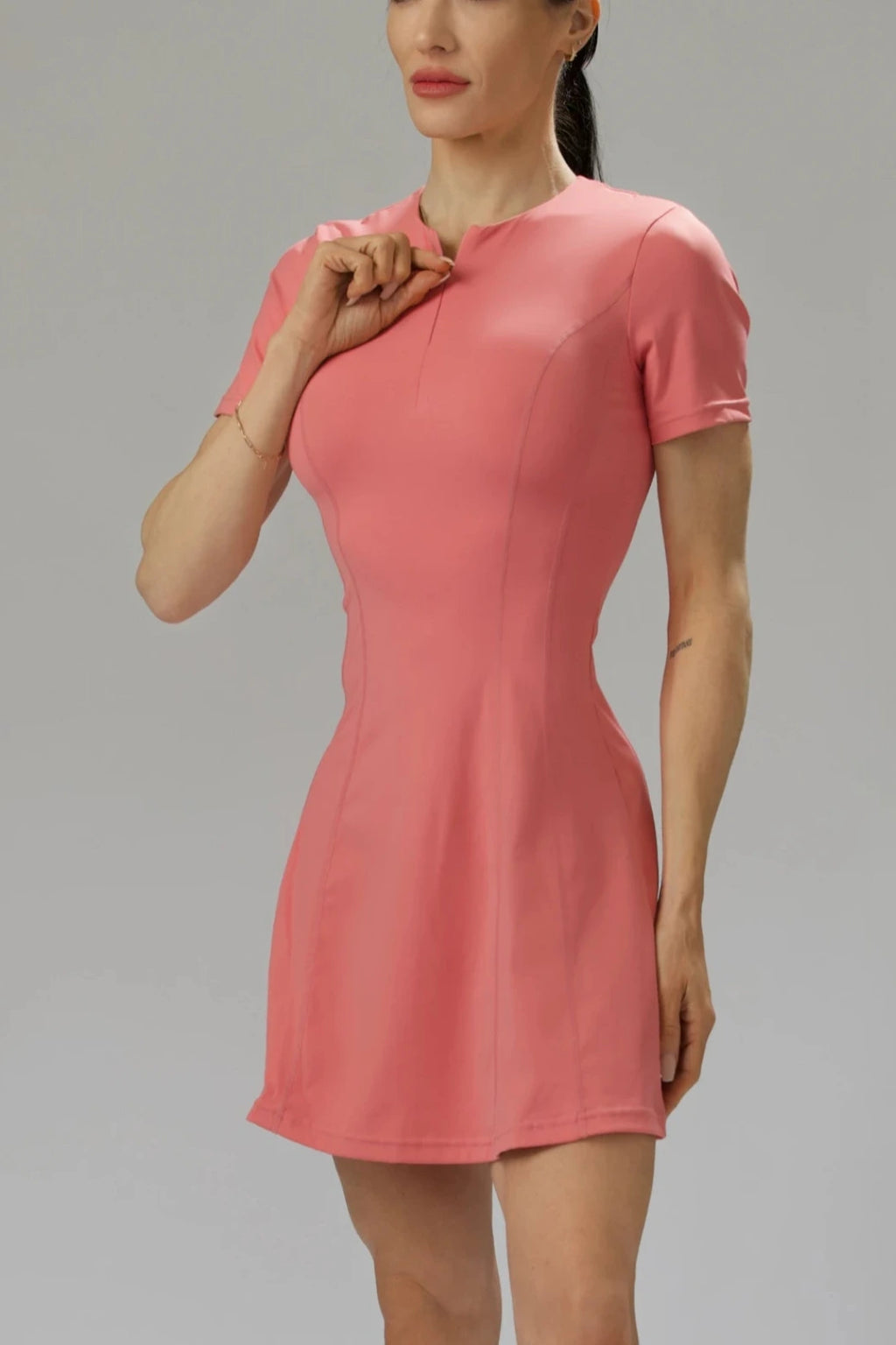 Cross Back Pink-Peach Tennis Dress