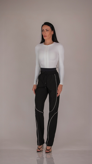 Reaux Sleek Fit Black Long Sleeve Bodysuit
