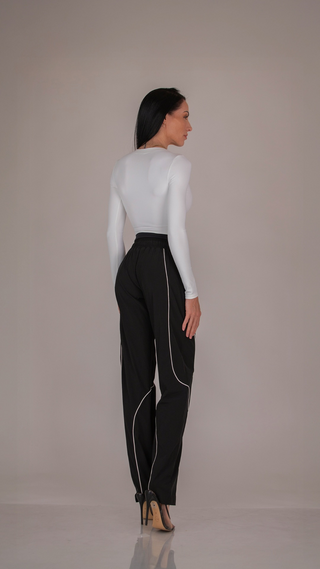 Reaux Sleek Fit Black Long Sleeve Bodysuit