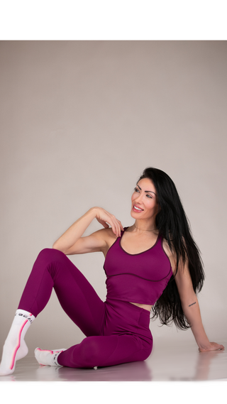 Strappy Crisscross Back Sports Bra + Piping Detail
