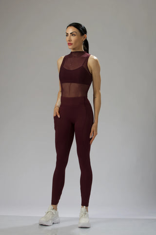Sculpted Mesh Mockneck Crop Top