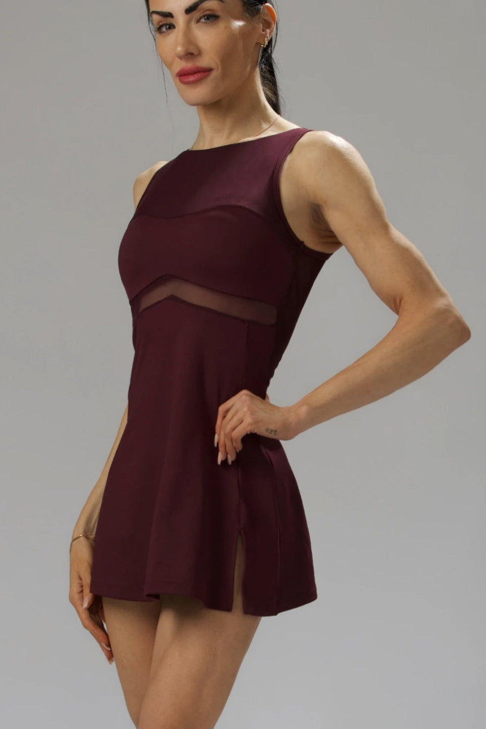 Luxe Mesh Panel Mini Dress